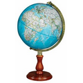 National Geographic 12" Hudson Blue Desk Globe w/ Round Wood Base